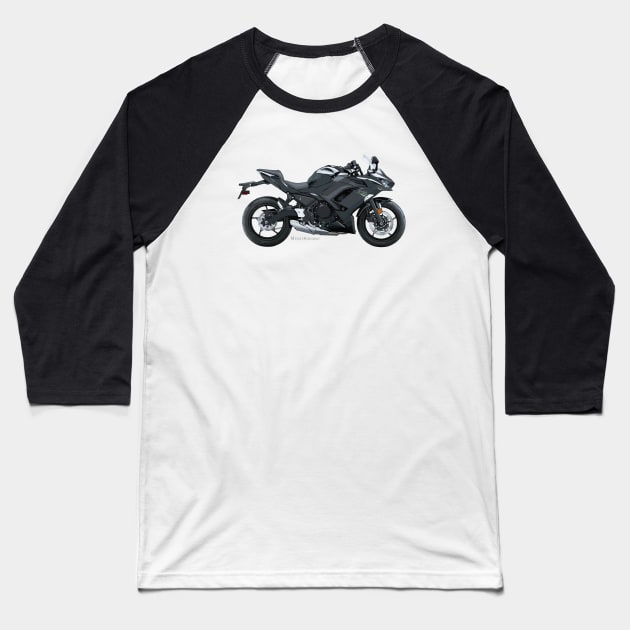 Kawasaki Ninja 650 20 black, s Baseball T-Shirt by MessyHighway